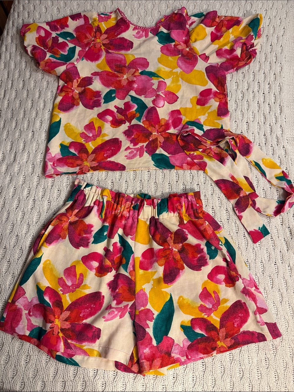 Kathy Ireland Floral Pink & Yellow Women’s Set size L